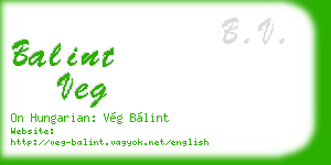 balint veg business card